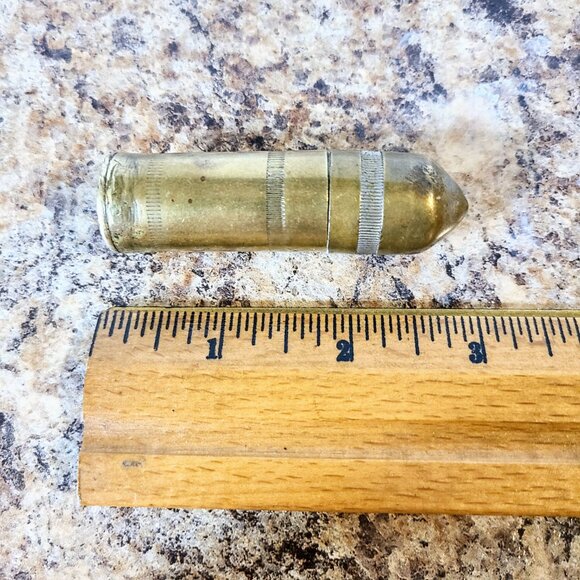 1930s Brass Trench Bullet Lighter, Unique Design, Unbranded, Working. - Picture 6 of 9